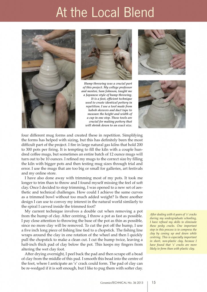 Page 2, Joel Cherrico Pottery, Ceramics Art and Perception, Technical, Handmade Grounds at the Local Blend, 2013