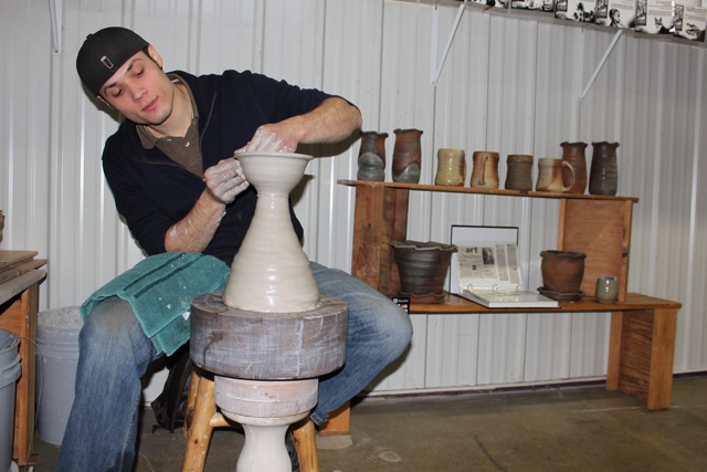 Joel Cherrico Stoneware Hump Throwing, Grand Opening Party at Up Cafe1