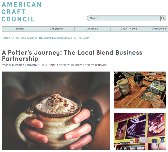A Potter's Journey, American Craft Council, Cherrico Pottery, Local Blend