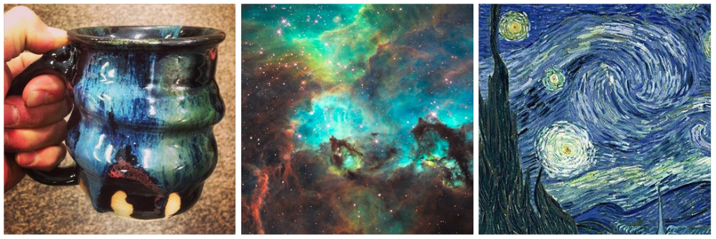 Cherrico Pottery Cosmic Mug, Hubble Nebula, The Starry Night