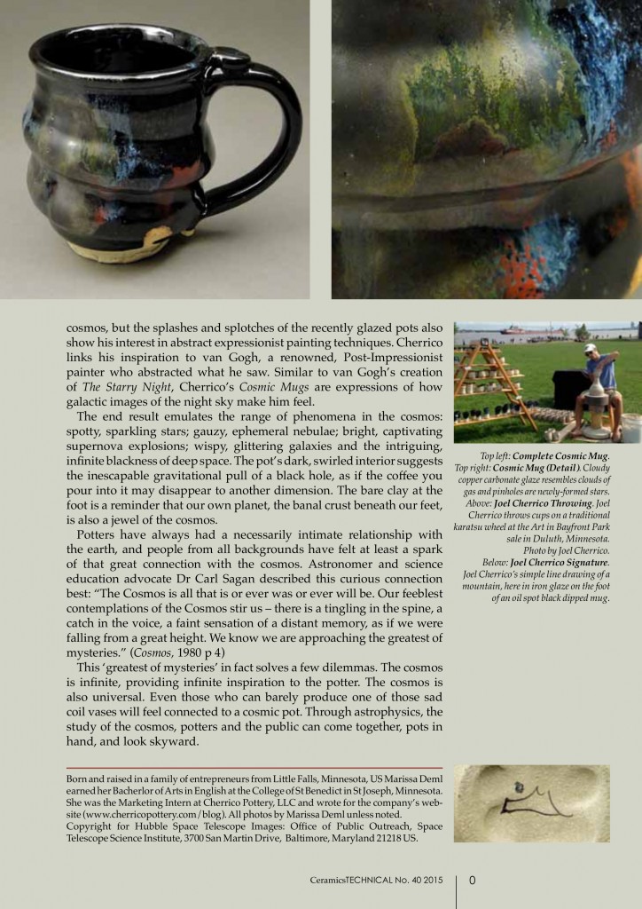 Uniting Potters and the Public through the Cosmos, Cherrico Pottery, Marissa Deml, Cosmic Mugs, Page 4
