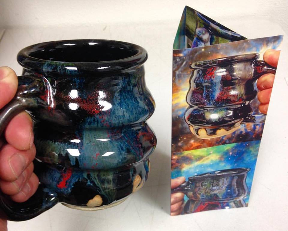 cosmic mug and new brochure, cherrico pottery