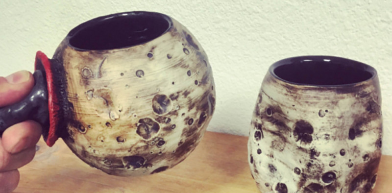 Moon Mug and Asteroid Cup, Cherrico Pottery