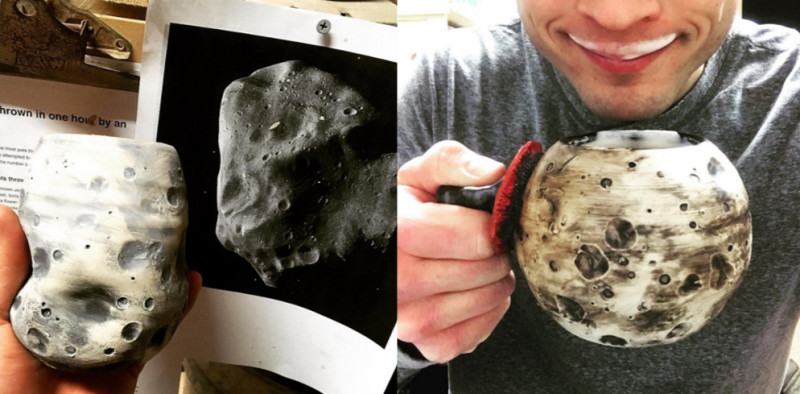 Image 4, Cosmic Pottery, Asteroid and Moon mugs and cups, Cherrico Pottery, 2016