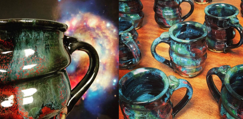 Handmade Cosmic Mugs Pottery, Cherrico Pottery Header for Mailchimp